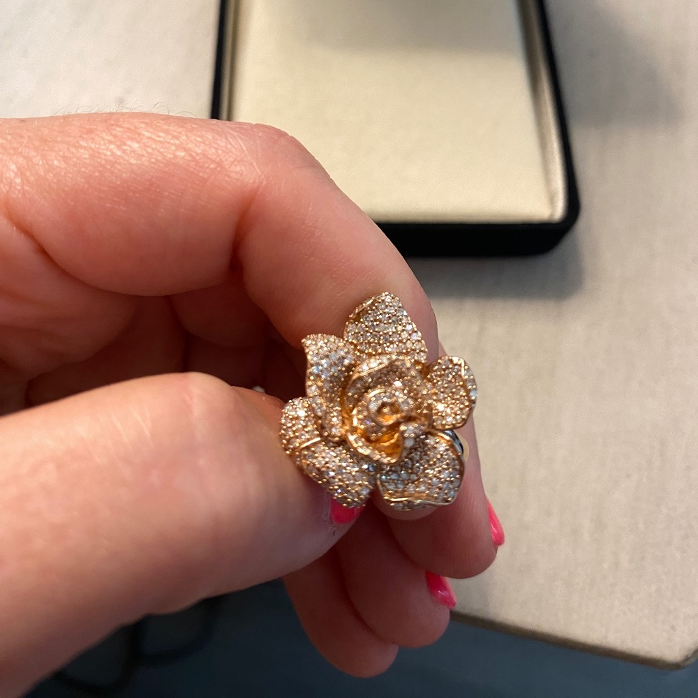 Effy Rose Gold Diamond Flower Ring